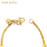 POH KONG 916/22K Yellow Gold Starry Carved Orbs Bracelet