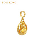 POH KONG 916/22K Gold Happy Love Elegant Swan Charm Pendant