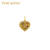 POH KONG 916/22K Gold Exquisite Heart Shape Pendant With Alphabet K