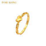 POH KONG 916/22K Yellow Gold Heart and Chain Shape Ring