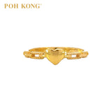 POH KONG 916/22K Yellow Gold Heart and Chain Shape Ring