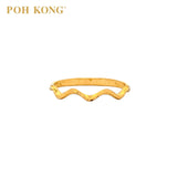 POH KONG 916/22K Gold Half Wave Design Ring