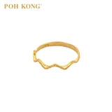 POH KONG 916/22K Gold Half Wave Design Ring