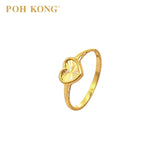 POH KONG 916/22K Yellow Gold Heart Shape with Sunburst Design Ring