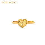 POH KONG 916/22K Yellow Gold Heart Shape with Sunburst Design Ring