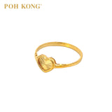 POH KONG 916/22K Yellow Gold Heart Shape with Sunburst Design Ring