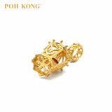 POH KONG 916/22K Gold Double Heart Pattern Birdcage Pendant