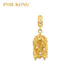 POH KONG 916/22K Gold Rhombus Pattern Birdcage Pendant