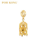 POH KONG 916/22K Gold Rhombus Pattern Birdcage Pendant