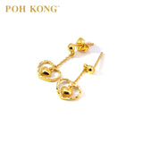 POH KONG 916/22K Dangling Love Shape Earrings