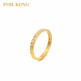 POH KONG 916/22K Yellow Gold Shattered Ice Wedder Ring