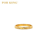 POH KONG 916/22K Yellow Gold Shattered Ice Wedder Ring