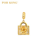 POH KONG 916/22K Yellow Gold Totebag With Flower Pendant