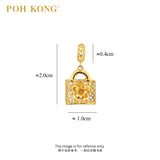 POH KONG 916/22K Yellow Gold Totebag With Flower Pendant