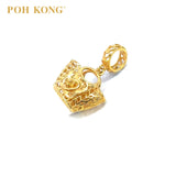 POH KONG 916/22K Yellow Gold Shopper Bag With Flower Pendant