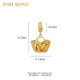 POH KONG 916/22K Yellow Gold Shopper Bag With Flower Pendant