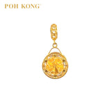 POH KONG 916/22K Yellow Gold Canteen Bag With Flower Pendant