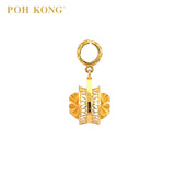 POH KONG 916/22K Yellow Gold Canteen Bag With Flower Pendant