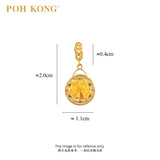 POH KONG 916/22K Yellow Gold Canteen Bag With Flower Pendant