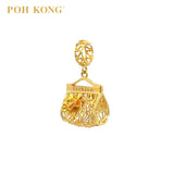 POH KONG 916/22K Yellow Gold Frame Handbag With Flower Pendant