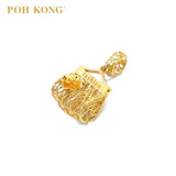 POH KONG 916/22K Yellow Gold Frame Handbag With Flower Pendant