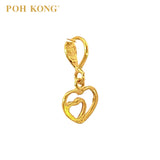 POH KONG 916/22K Yellow Gold Nested Hearts Pendant