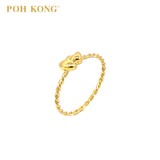 POH KONG 916/22K Gold Double Love Twist Design Ring