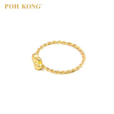 POH KONG 916/22K Gold Double Love Twist Design Ring