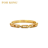 POH KONG 916/22K Yellow Gold Dainty Chain Ring