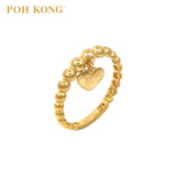 POH KONG 916/22K Yellow Gold Bead Ball Heart Ring