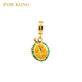 POH KONG 916/22K Yellow Gold Anggun Half Green Durian Pendant