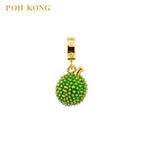 POH KONG 916/22K Yellow Gold Anggun Half Green Durian Pendant