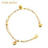 POH KONG 916/22K Yellow Gold Three Heart Charm Kids Bracelet