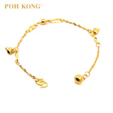 POH KONG 916/22K Yellow Gold Three Heart Charm Kids Bracelet