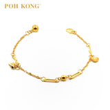 POH KONG 916/22K Yellow Gold Three Heart Charm Kids Bracelet