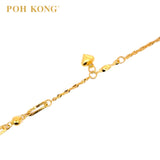 POH KONG 916/22K Yellow Gold Three Heart Charm Kids Bracelet