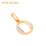 POH KONG 835/20K Yellow Gold Diamond Pendant Alphabet O