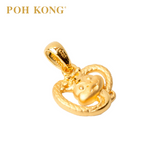 POH KONG 916/22K Yellow Gold Auspicious Peaceful Snake Pendant