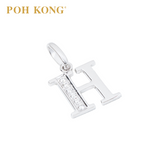 POH KONG 750/18K White Gold Diamond Pendant Alphabet H