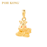 POH KONG 916/22K Yellow Gold Auspicious Fortune Snake Pendant