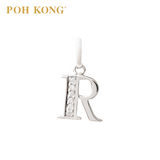 POH KONG 750/18K White Gold Diamond Pendant Alphabet R