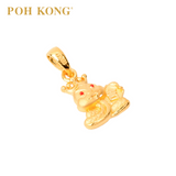 POH KONG 916/22K Yellow Gold Auspicious Fortune Snake Pendant