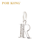 POH KONG 750/18K White Gold Diamond Pendant Alphabet R