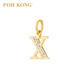 POH KONG 835/20K Yellow Gold Diamond Pendant Alphabet X