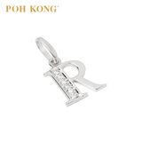 POH KONG 750/18K White Gold Diamond Pendant Alphabet R