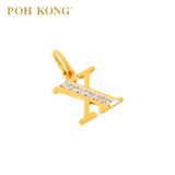 POH KONG 835/20K Yellow Gold Diamond Pendant Alphabet X