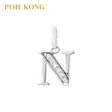 POH KONG 750/18K White Gold Diamond Pendant Alphabet N