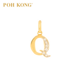 POH KONG 835/20K Yellow Gold Diamond Pendant Alphabet Q