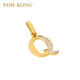 POH KONG 835/20K Yellow Gold Diamond Pendant Alphabet Q