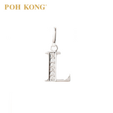 POH KONG 750/18K White Gold Diamond Pendant Alphabet L